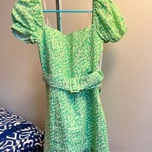 Zara Floral Belted Mini Dress Size XS